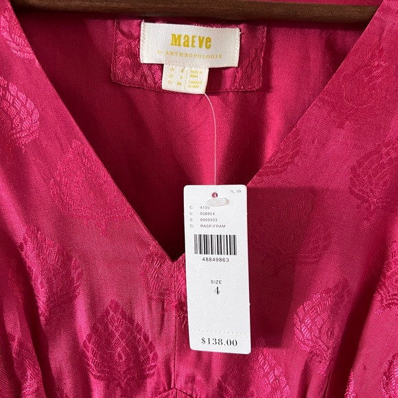 NWT Maeve Christine Raspberry belted style dress - Picture 6 of 10